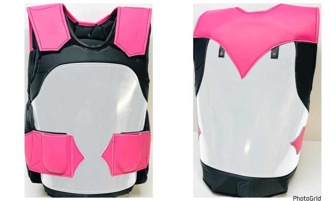 PRO LEATHER RIDING VEST "White Plastic"