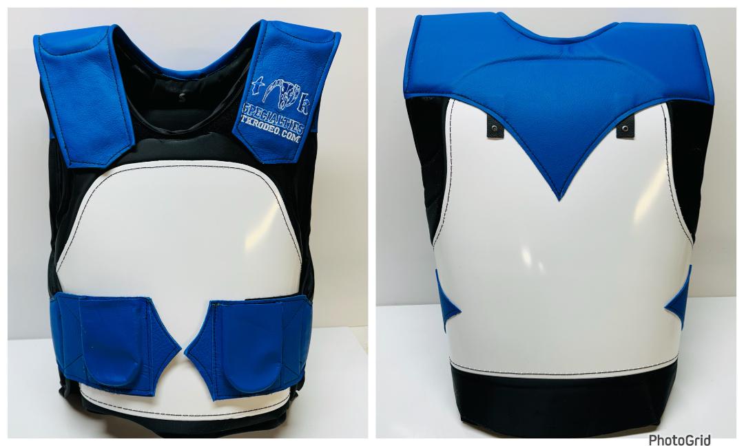 PRO LEATHER RIDING VEST "White Plastic"