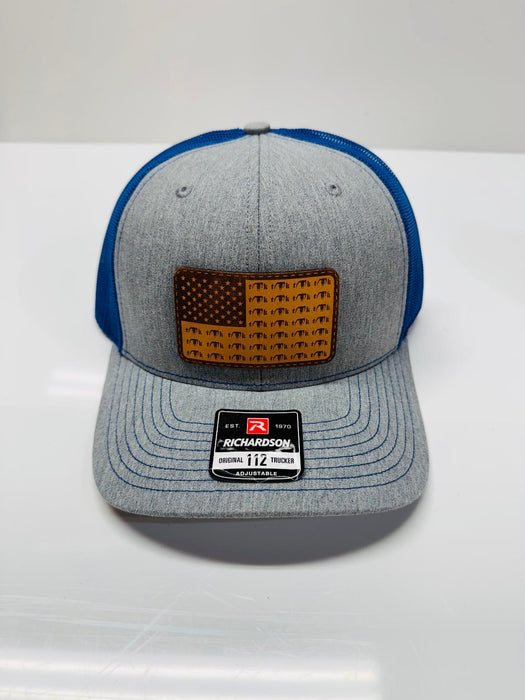 "American Flag Leather Patch" Hats
